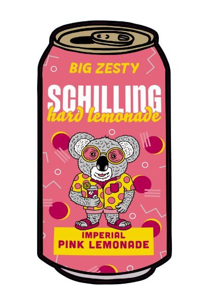 Schilling Hard Lemonade Pink Can Tin Tacker