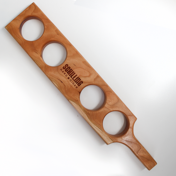 Schilling Wooden Flight Board - Glassware Included